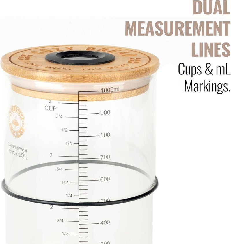 Cozy Bread ® Digital Sourdough Starter Jar – 34oz Glass Fermentation Jar with Digital Temperature & Humidity Sensor | Perfect for Growing Sourdough Starter | USA Brand - Image 4